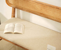 Boston Wooden Backrest Bench Three Seater Natural Finish