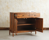 Italy Wooden Sideboard cabinet- 2 Doors and Drawers Furniselan Brown Finish