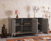 Bengaluru Solid Wood Three Door Sideboard Cabinet Furniselan-Cool-Grey