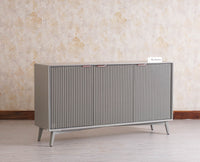 Bengaluru Solid Wood Three Door Sideboard Cabinet Furniselan-Cool-Grey