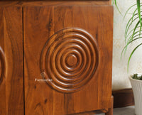 Italy Wooden Sideboard cabinet- 2 Doors and Drawers Furniselan Brown Finish