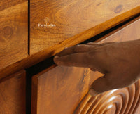 Italy Wooden Sideboard cabinet- 2 Doors and Drawers Furniselan Brown Finish