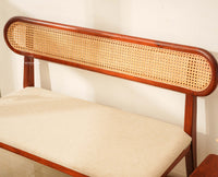 Boston Wooden Backrest Bench Three Seater Brown Finish