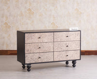 Puebla Solid Wood Six Drawer Chest of Drawer Furniselan - Black Finish