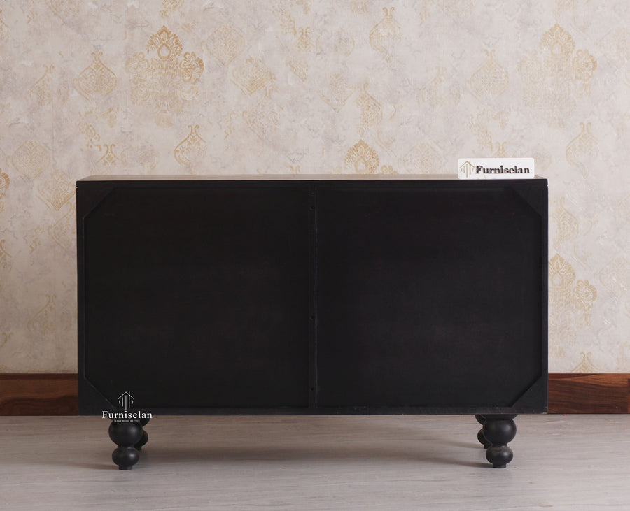 Puebla Solid Wood Six Drawer Chest of Drawer - Sideboard - Furniselan - Black-Finish