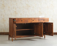 Italy Wooden Sideboard cabinet- 3 Doors and Drawers Furniselan Brown Finish