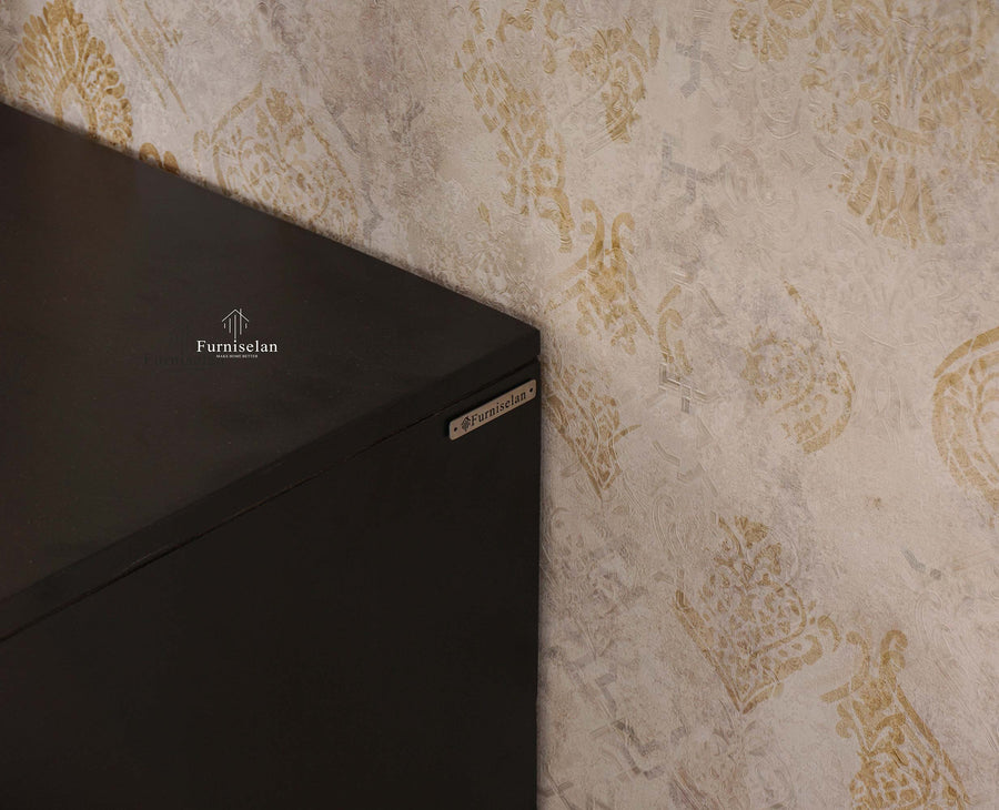 Puebla Solid Wood Six Drawer Chest of Drawer - Sideboard - Furniselan - Black-Finish