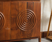 Italy Wooden Sideboard cabinet- 3 Doors and Drawers Furniselan Brown Finish