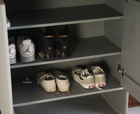 Bengaluru Solid Wood Shoe Rack Cabinet Two Doors and Drawers With Open Storage - Sideboard - Furniselan Cool-Grey