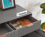 Bengaluru Solid Wood Shoe Rack Cabinet Two Doors and Drawers With Open Storage - Sideboard - Furniselan Cool-Grey