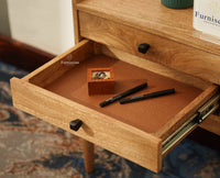Wellington Solid Wood Two Drawer Side Table - Furniselan-Natural Finish
