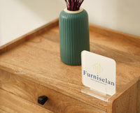 Wellington Solid Wood Two Drawer Side Table - Furniselan-Natural Finish