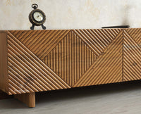 Albania Solid Wood Four Door Tv cabinet Furniselan Natural Finish