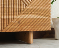 Albania Solid Wood Four Door Tv cabinet Furniselan Natural Finish