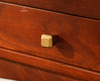 Wellington Solid Wood Two Drawer Side Table - Furniselan-Brown Finish