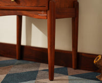 Wellington Solid Wood Two Drawer Side Table - Furniselan-Brown Finish