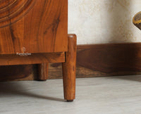 Italy Prime Solid Wood Four Door TV Cabinet Unit Furniselan Brown Finish