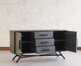 Argentina Solid Wood Three Drawer Two Door Sideboard - Bedside Table - Furniselan - Slate-Grey