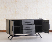 Argentina Solid Wood Three Drawer Two Door Sideboard - Bedside Table - Furniselan - Slate-Grey