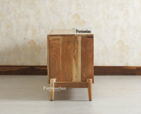 Italy Prime Solid Wood Four Door TV Cabinet Unit Furniselan Natural Finish