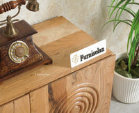 Italy Prime Solid Wood Four Door TV Cabinet Unit Furniselan Natural Finish