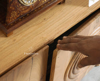 Italy Prime Solid Wood Four Door TV Cabinet Unit Furniselan Natural Finish