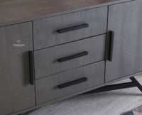 Argentina Solid Wood Three Drawer Two Door Sideboard - Bedside Table - Furniselan - Slate-Grey