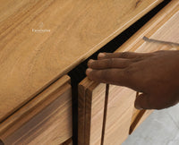 Wilson Solid Wood Four Doors TV Cabinet Furniselan Natural Finish