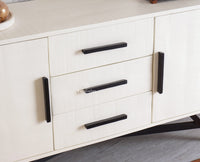 Argentina Solid Wood Three Drawer Two Door Sideboard Furniselan - Milky-White