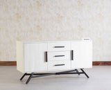 Argentina Solid Wood Three Drawer Two Door Sideboard Furniselan - Frosty White