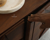 Wilson Solid Wood Four Doors TV Cabinet Furniselan Grey Finish