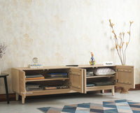 Austria Premium Edition Solid Wood Four-Door TV Cabinet Furniselan Stoneblast Oak