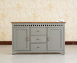 Alexandria Solid Wood Sideboard Three Drawer two door cool grey