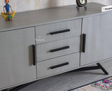 Argentina Solid Wood Three Drawer Two Door Sideboard - Bedside Table - Furniselan Cool-Grey