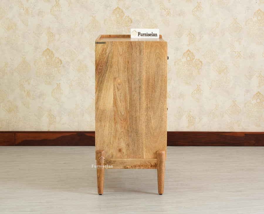 Wellington Solid Wood Sideboard Cabinet Two Door and Drawers natural finish