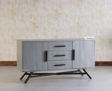 Argentina Solid Wood Three Drawer Two Door Sideboard - Bedside Table - Furniselan Cool-Grey