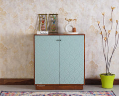 Worli Two Door Multipurpose Wooden Sideboard Cabinet Furniselan-Silt-Green