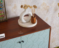Worli Two Door Multipurpose Wooden Sideboard Cabinet Furniselan-Silt Green
