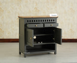 Alexandria Solid Wood Shoe Rack Two Drawer Two Door - Furniselan-Slate grey