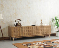 Austria Premium Edition Solid Wood Four-Door TV Cabinet Furniselan Natural Oak Finish