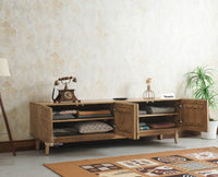 Austria Premium Edition Solid Wood Four-Door TV Cabinet Furniselan Natural Oak Finish