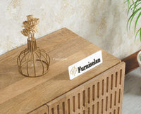 Austria Premium Edition Solid Wood Four-Door TV Cabinet Furniselan Natural Oak Finish