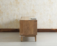 Austria Premium Edition Solid Wood Four-Door TV Cabinet Furniselan Natural Oak Finish