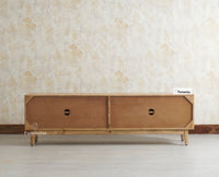 Austria Premium Edition Solid Wood Four-Door TV Cabinet Furniselan Natural Oak Finish