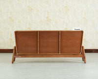 NewYork Wooden Rattan Cane Two Door Sideboard With Three Drawers - Natural Oak Finish
