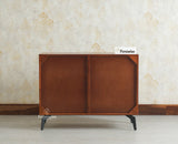 Greece Premium Look Wooden Sideboard Cabinet 2 Doors Furniselan Brown Finish