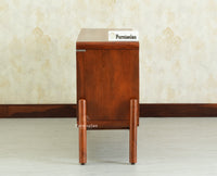 NewYork Wooden Rattan Cane Two Door Sideboard With Three Drawers - Brown Finish
