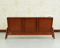 NewYork Wooden Rattan Cane Two Door Sideboard With Three Drawers - Brown Finish
