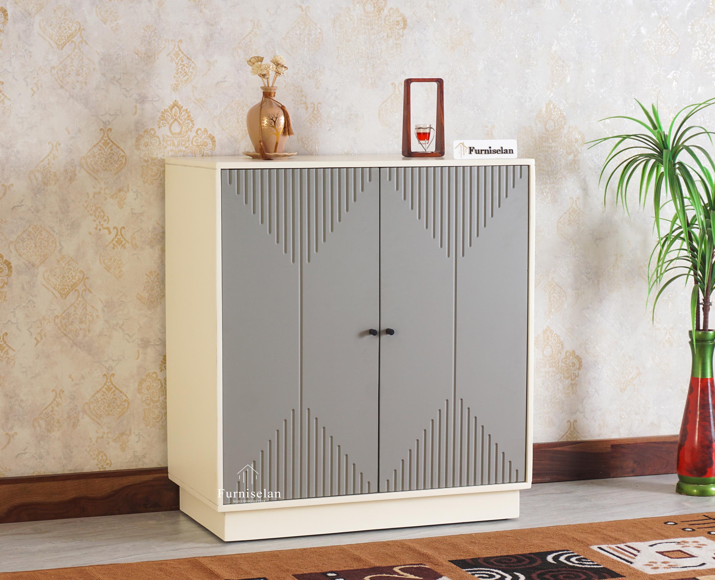 Altamount Two Door Multipurpose Wooden Sideboard Cabinet Furniselan-Cool-Grey