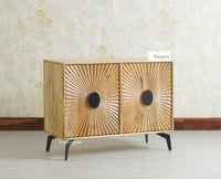 Greece Premium Look Wooden Sideboard Cabinet 2 Doors Furniselan Natural Finish